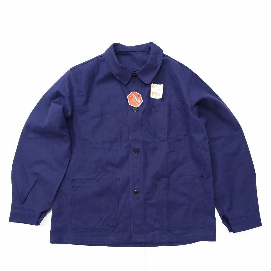 <img class='new_mark_img1' src='https://img.shop-pro.jp/img/new/icons25.gif' style='border:none;display:inline;margin:0px;padding:0px;width:auto;' />60s DEADSTOCK FRENCH WORK COTTON TWILL JACKET（フレンチワークコットンジャケット）カバーオール  50 （JPN-L）゛LE REFRACTAIRE゛