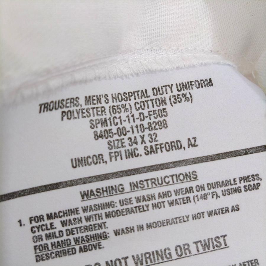 00s U.S. Hospital Duty White Trousers（アメリカ ホスピタル