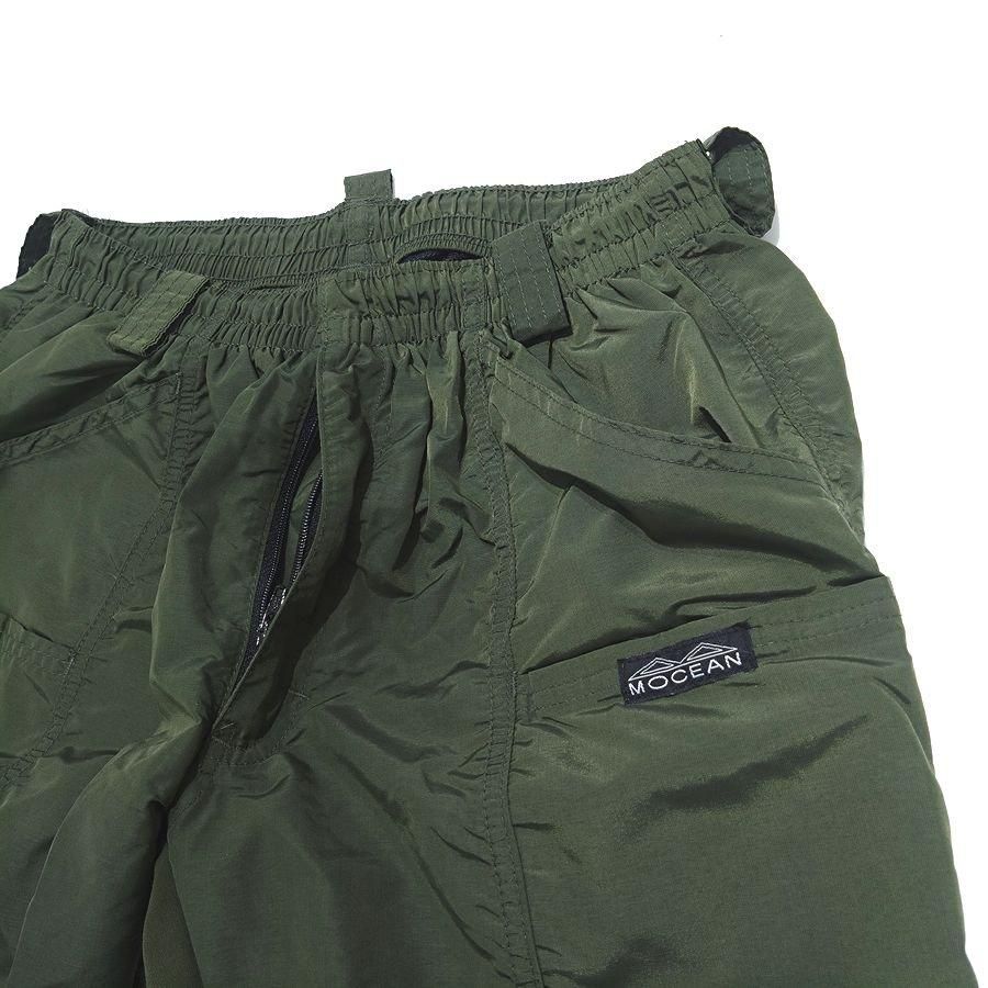 MOCEAN VELOCITY 3/4PANTS/モーシャン ベロシティ七分丈パンツ サプレックスナイロン オリーブ Lサイズ 旧タグ  USA製【USED】 - 『ROOTS』 IMPORT CLOTHS 通販