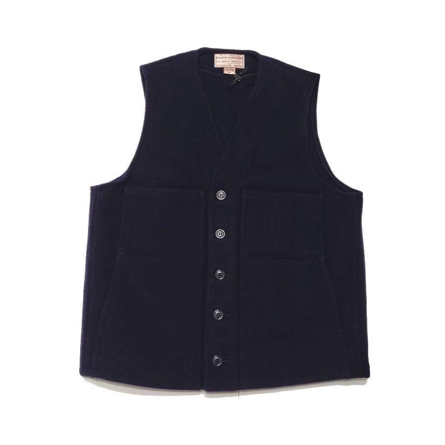 <img class='new_mark_img1' src='https://img.shop-pro.jp/img/new/icons12.gif' style='border:none;display:inline;margin:0px;padding:0px;width:auto;' />FILSON(フィルソン)MACKINAW WOOL VEST NAVY MADE IN USA  / マッキノー ウール ベスト ネイビー