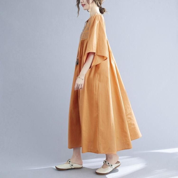 エスニック刺繍ワンピース《ゆったり》☆ - 大きいサイズの韓国