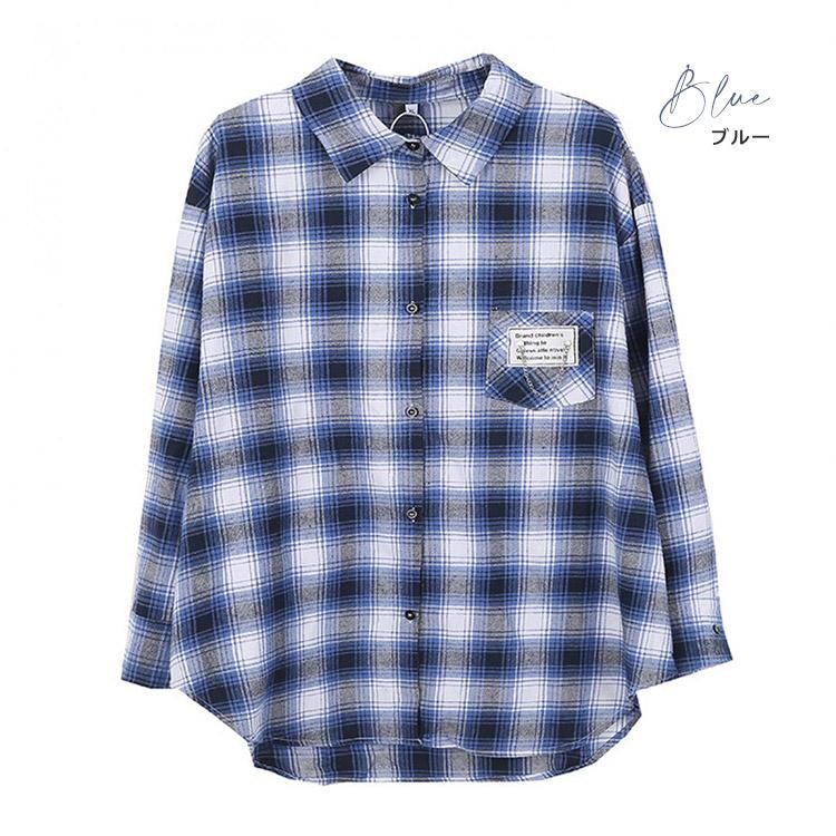 チェック柄シャツ トップス オーバーサイズ ネルシャツ ゆったり