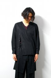 ETHOSENS(エトセンス)/V-neck pullover shirt/Black