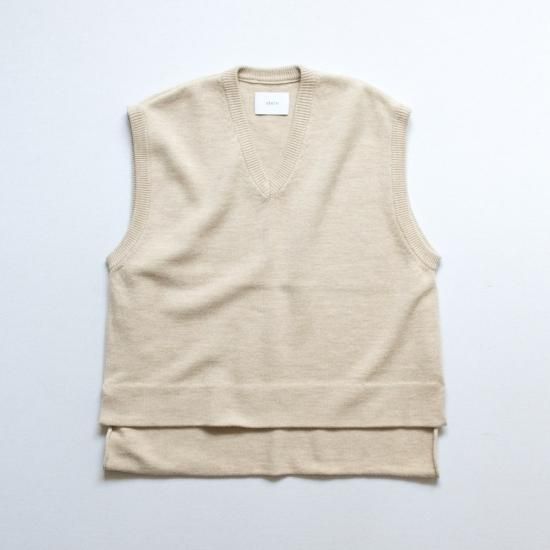 stein(シュタイン)/BACK DOUBLE KNIT VEST/Beige 通販 取り扱い-CONCRETE RIVER