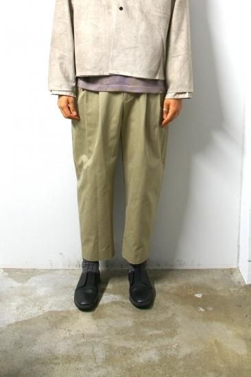 URU(ウル)/COTTON 2TUCK PANTS/Beige 通販 取り扱い-CONCRETE RIVER