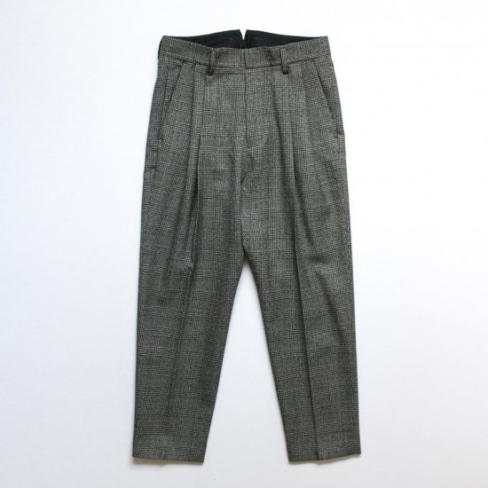 【stein】TWO TUCK WIDE TROUSERS Glen check