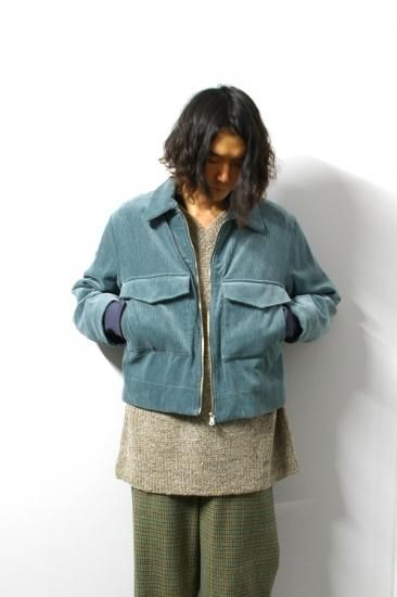 URU(ウル)/COTTON CORDUROY BLOUSON/Aqua 通販 取り扱い-CONCRETE RIVER