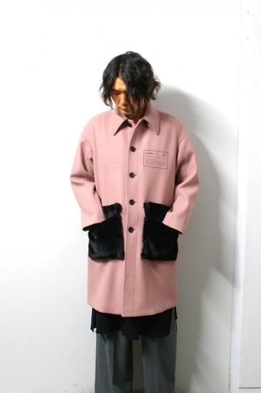 LIBERUM(リベルム)/Fur pocket soutien collar coat/Smoke pink 通販