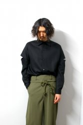 ETHOSENS(エトセンス)/Button up sleeve shirt/Black