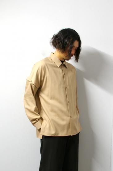 ETHOSENS(エトセンス)/Button up sleeve shirt/Pink 通販 取り扱い-CONCRETE RIVER