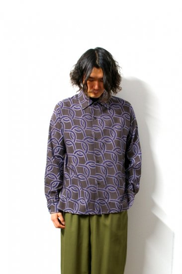 ETHOSENS(エトセンス)/Rope pattern shirt/Blue 通販 取り扱い