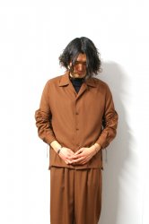 ETHOSENS(エトセンス)/Gather up sleeve shirt/Red brown