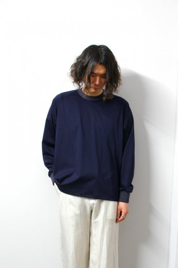 URU(ウル)/CREW NECK L/S TEE/Navy 通販 取り扱い-CONCRETE RIVER