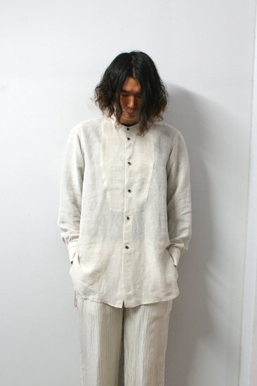 URU(ウル)/STAND COLLAR L/S SHIRTS/Natural 通販 取り扱い-CONCRETE RIVER