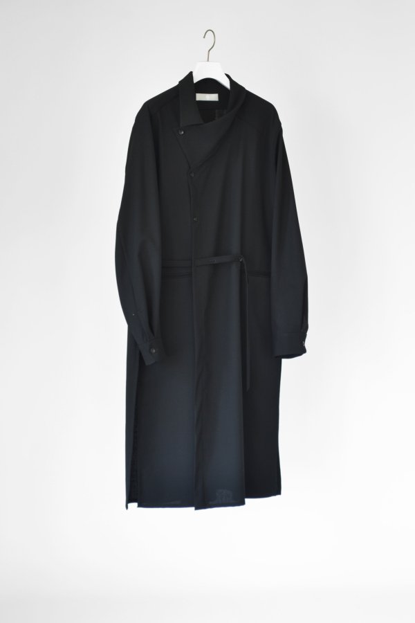 ETHOSENS(エトセンス)/Shift collar coat shirt/Black 通販 取り扱い 