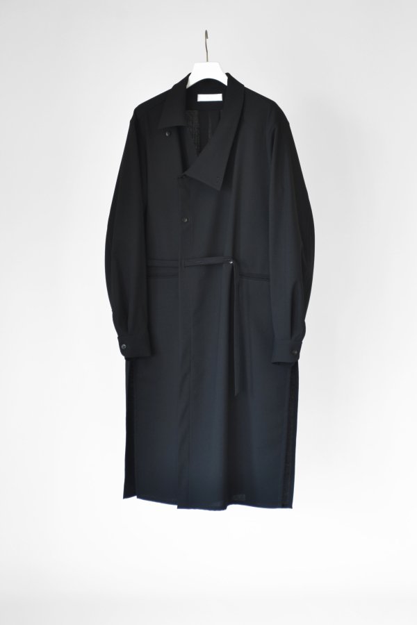 ETHOSENS(エトセンス)/Shift collar coat shirt/Black 通販 取り扱い