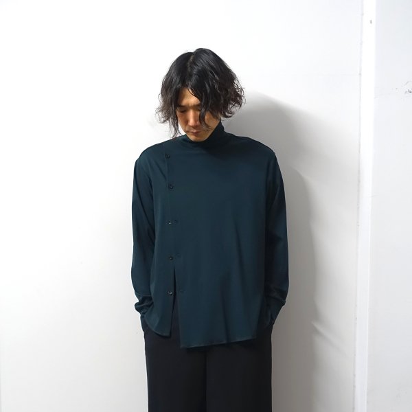 ETHOSENS(エトセンス)/High neck shirt/Green
