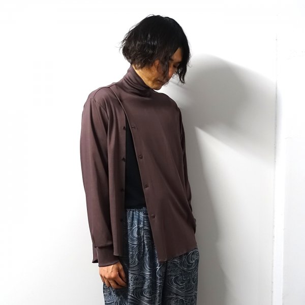 ETHOSENS(エトセンス)/High neck shirt/Brown