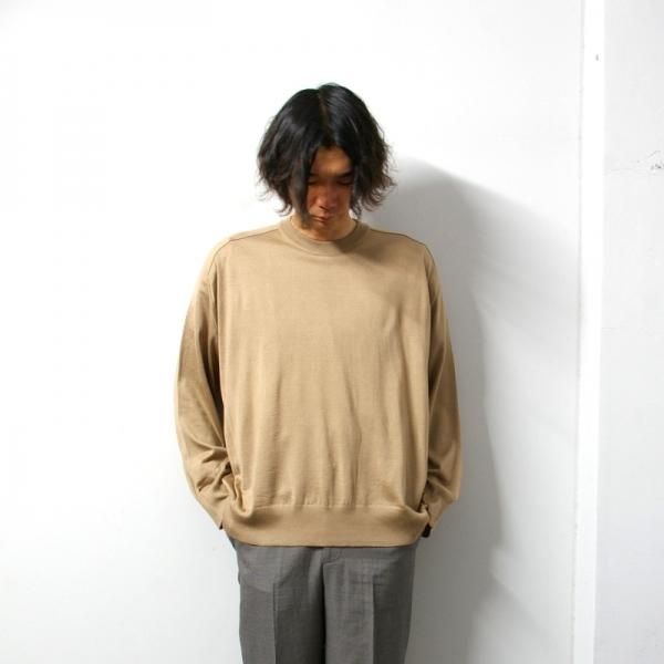 URU()/CREW NECK L/S KNIT/Beige