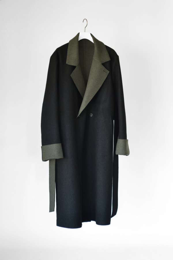 ETHOSENS(エトセンス)/Two-tone cut off coat/Black 通販 取り扱い