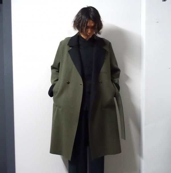 ETHOSENS(エトセンス)/Two-tone cut off coat/Khaki 通販 取り扱い-CONCRETE RIVER