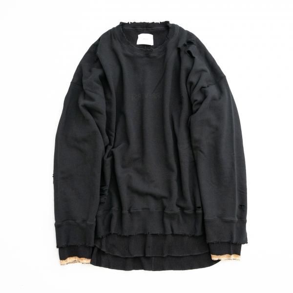 stein OVERSIZED LAYERED SWEAT LS Black CONCRETE RIVER