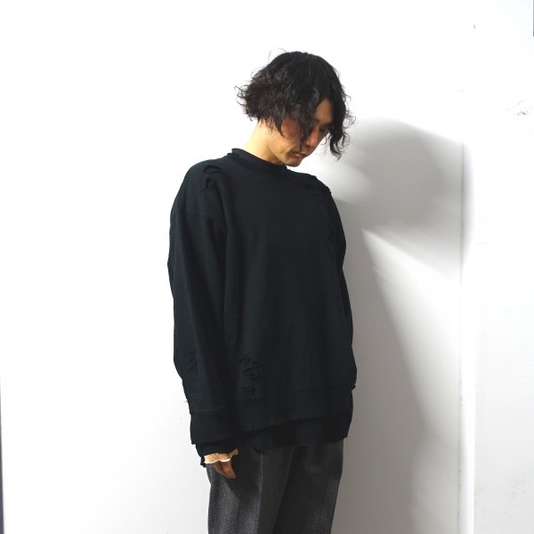 <img class='new_mark_img1' src='https://img.shop-pro.jp/img/new/icons13.gif' style='border:none;display:inline;margin:0px;padding:0px;width:auto;' />stein(奿)/OVERSIZED LAYERED SWEAT LS/Black