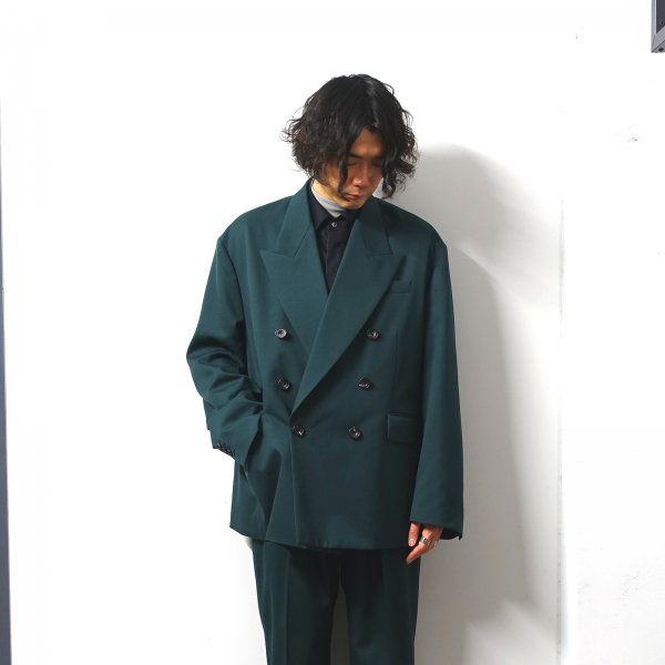 stein(シュタイン)⁄OVERSIZED DOUBLE BREASTED PEAKED JACKET⁄Green 通販 取り扱い-CONCRETE  RIVER