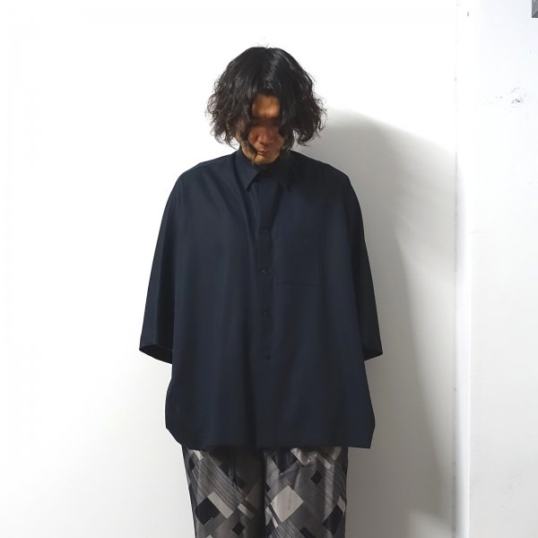 ETHOSENS(エトセンス)/Poncho shirt/Navy 通販 取り扱い-CONCRETE RIVER
