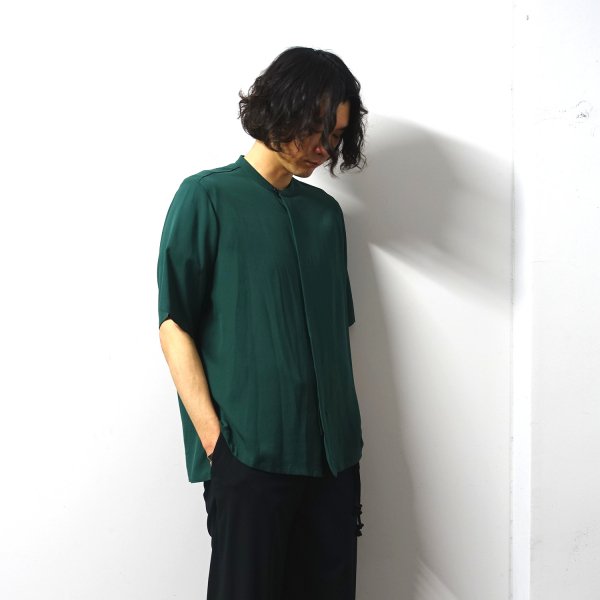 ETHOSENS(ȥ)/Silk short sleeve shirt/Green