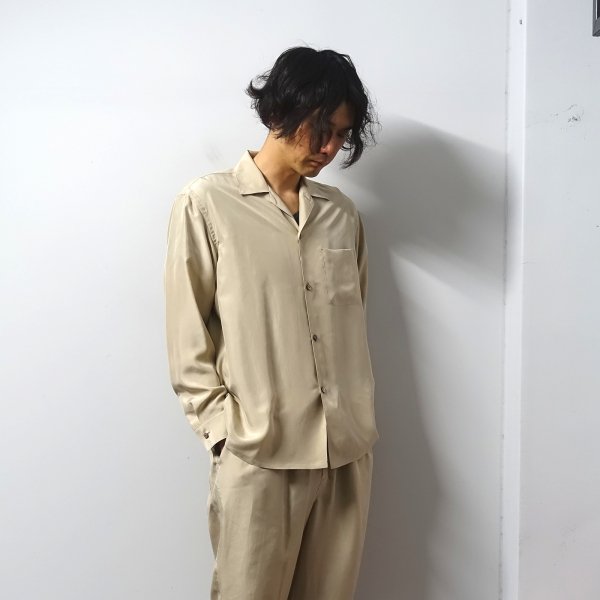 URU(ウル)/OPEN COLLAR L/S SHIRTS/Beige 通販 取り扱い-CONCRETE RIVER