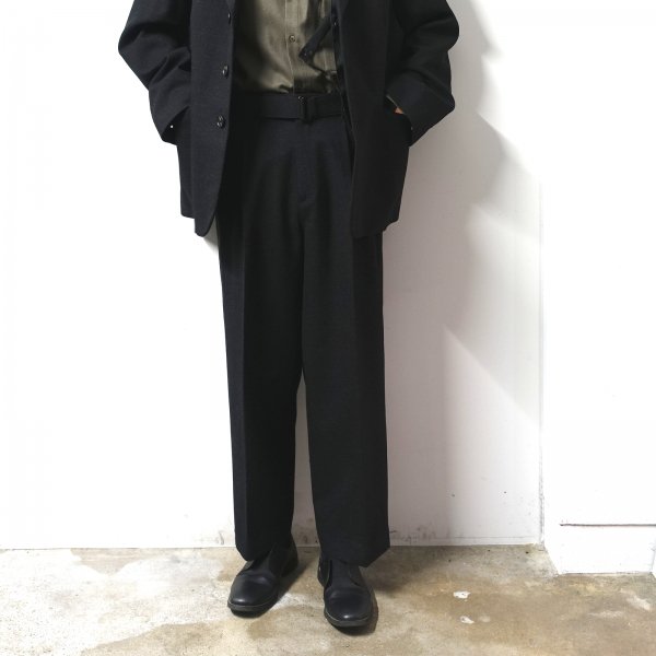 stein(シュタイン)/BELTED WIDE STRAIGHT TROUSERS/Black 通販
