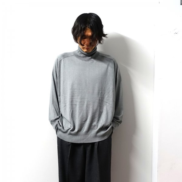 URU(ウル)/TURTLE NECK KNIT/Gray 通販 取り扱い-CONCRETE RIVER