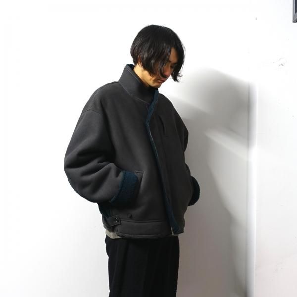 stein(シュタイン)/REVERSIBLE MOUTON JACKET/D.Charcoal × Green 通販 ...