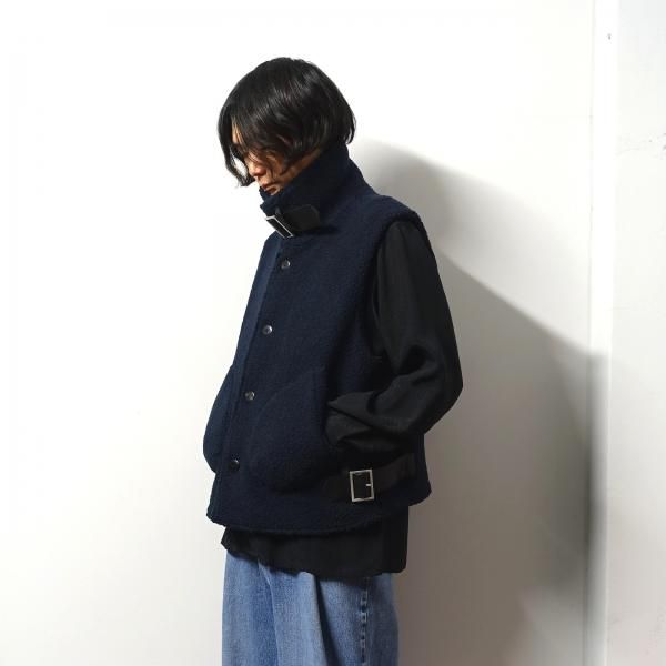 URU(ウル)/WOOL BOA BEST/Navy 通販 取り扱い-CONCRETE RIVER