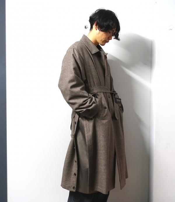 stein(シュタイン)/OVERLAPPED BALMACAAN COAT/Glen check 通販 取り扱い-CONCRETE RIVER