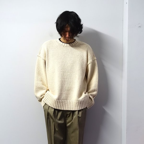 <img class='new_mark_img1' src='https://img.shop-pro.jp/img/new/icons13.gif' style='border:none;display:inline;margin:0px;padding:0px;width:auto;' />stein(奿)/NATURAL COTTON DOUBLE FACE KNIT PULL OVER/Ivory