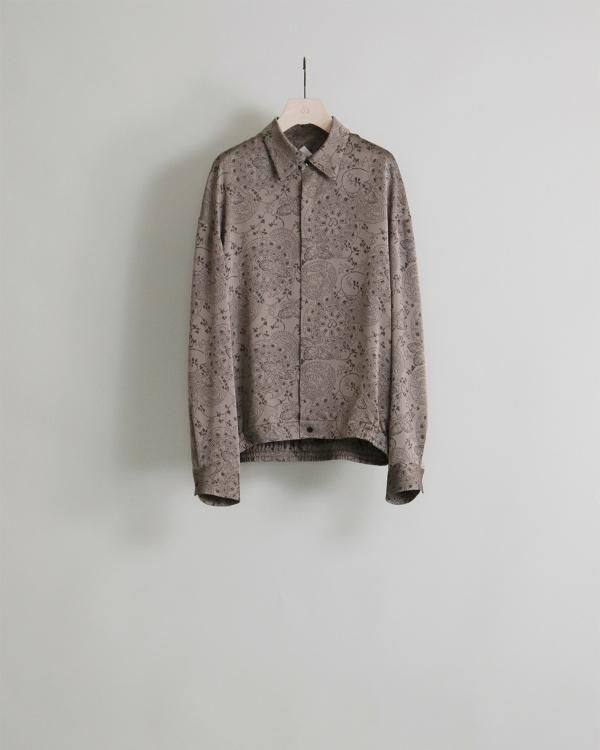 ETHOSENS(エトセンス)/Volume jaquard shirt/Beige × Black 通販