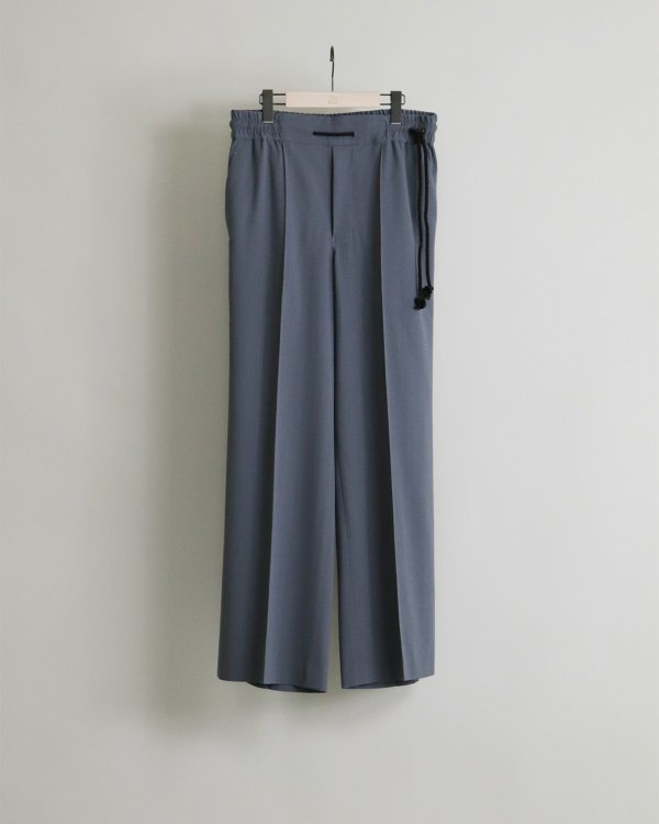 ETHOSENS(エトセンス)/Georgette pin tuck pants/Blue gray 　通販 取り扱い-CONCRETE RIVER