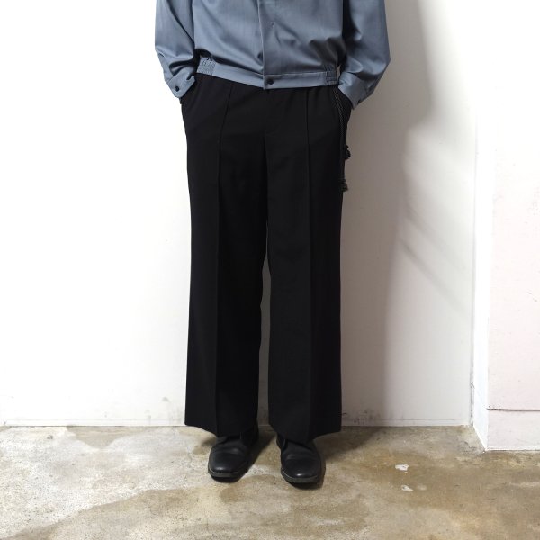 ETHOSENS(エトセンス)/Georgette pin tuck pants/Iron black 　通販 取り扱い-CONCRETE RIVER