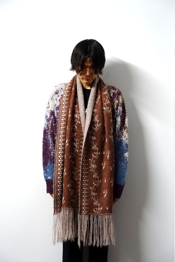 SHINYAKOZUKA(シンヤコヅカ)/ANTIQUE SCARF/Brown　通販 取り扱い-CONCRETE RIVER