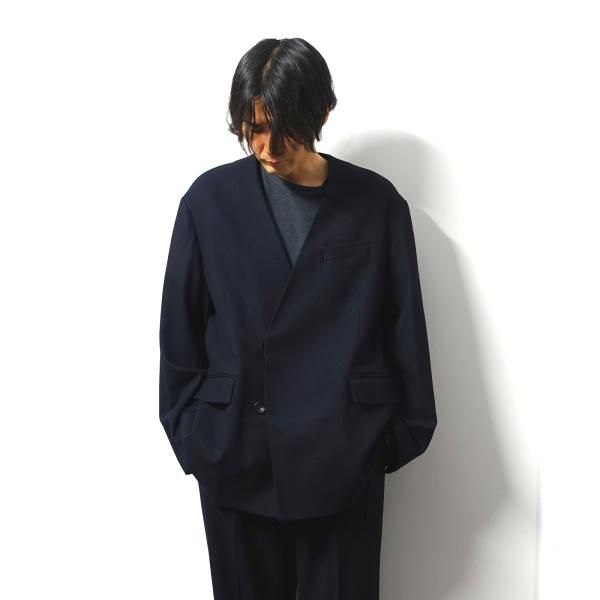 stein(シュタイン)/OVERSIZED NO COLLAR TAILORED JACKET/Dark navy ...