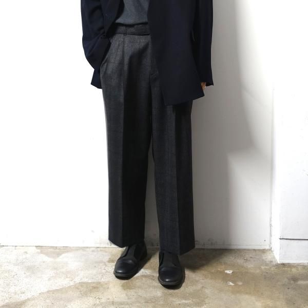 stein(シュタイン)/BELTED WIDE STRAIGHT TROUSERS/Charcoal check 