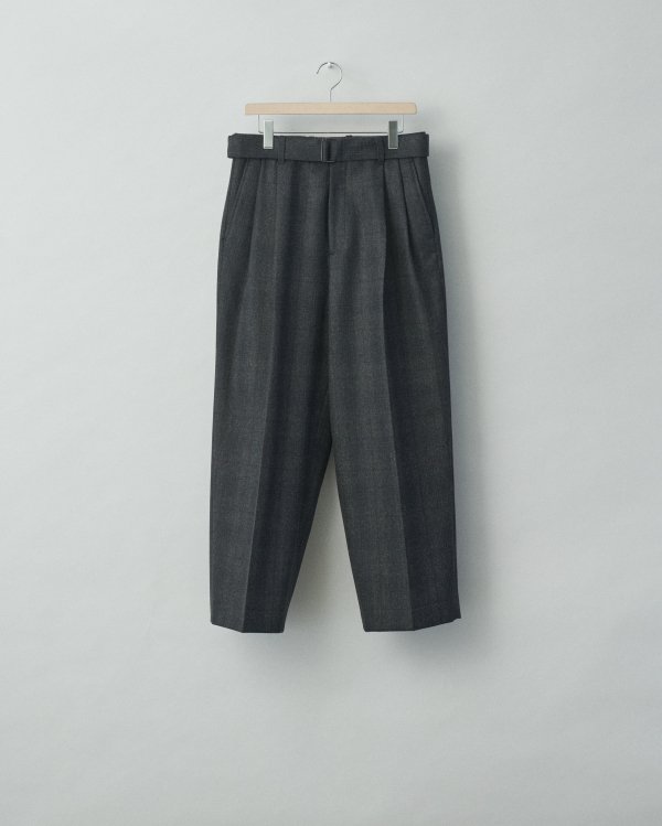 stein(シュタイン)/BELTED WIDE STRAIGHT TROUSERS/Charcoal check 通販 取り扱い-CONCRETE  RIVER