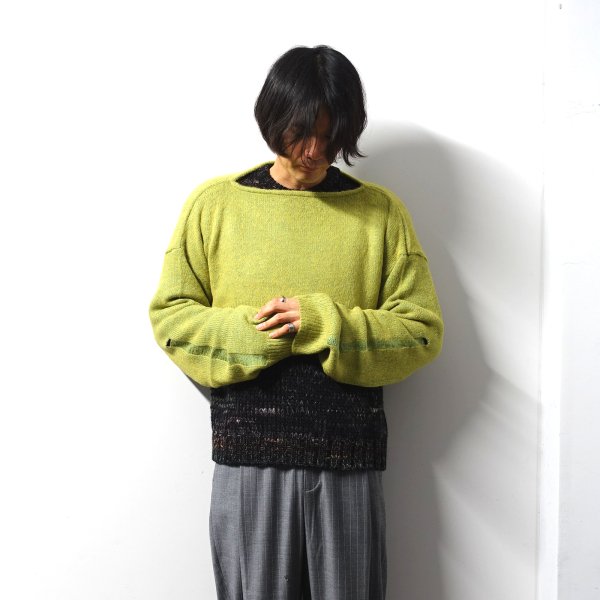 <img class='new_mark_img1' src='https://img.shop-pro.jp/img/new/icons16.gif' style='border:none;display:inline;margin:0px;padding:0px;width:auto;' />URU(ウル)/KNIT MUFFLER/Y.Green
