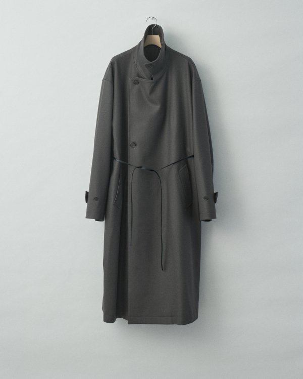 stein(シュタイン)/MELTON DOUBLE BREASTED COAT/Dark grey khaki 通販 取り扱い-CONCRETE  RIVER