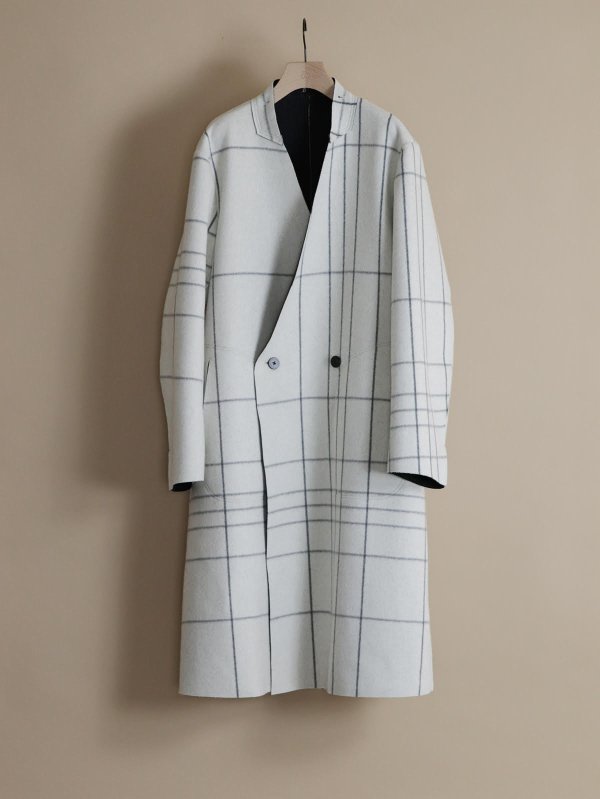 ETHOSENS(エトセンス)/Cut off coat/Ecru plaid 通販 取り扱い