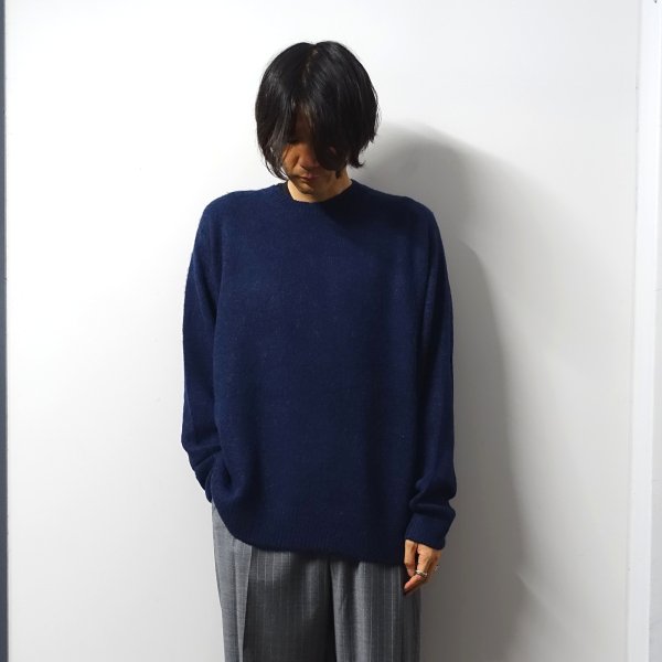 URU(ウル)/CREW NECK KNIT/Navy 通販 取り扱い-CONCRETE RIVER