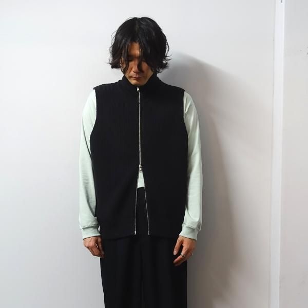 stein(シュタイン)/OVERSIZED DRIVERS KNIT ZIP VEST/Dark charcoal