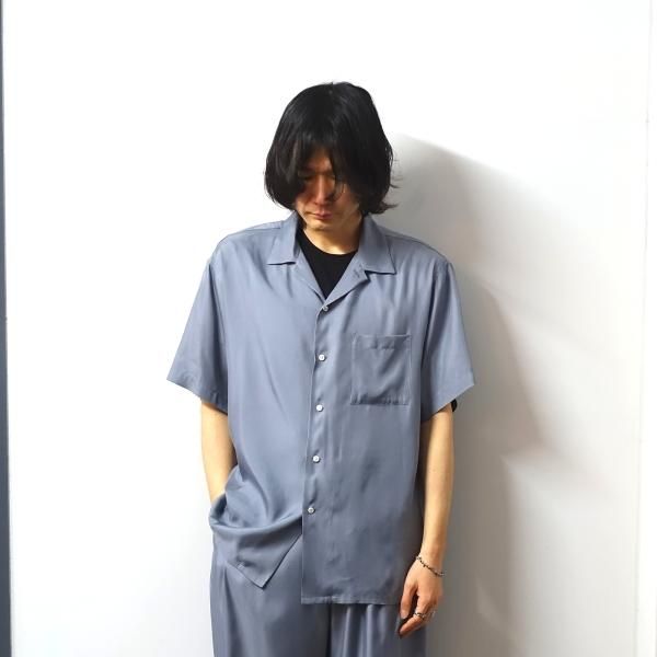 stein(シュタイン)/OVERSIZED CUPRO OPEN COLLAR SS SHIRT/Blue grey　通販  取り扱い-CONCRETE RIVER